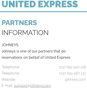 communiqué partenariat United Express et Johneys